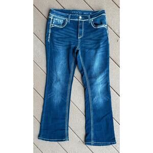 Grace in LA Women’s Easy Fit Jeans Size 30 Blue Denim Straight Leg Faux Pockets